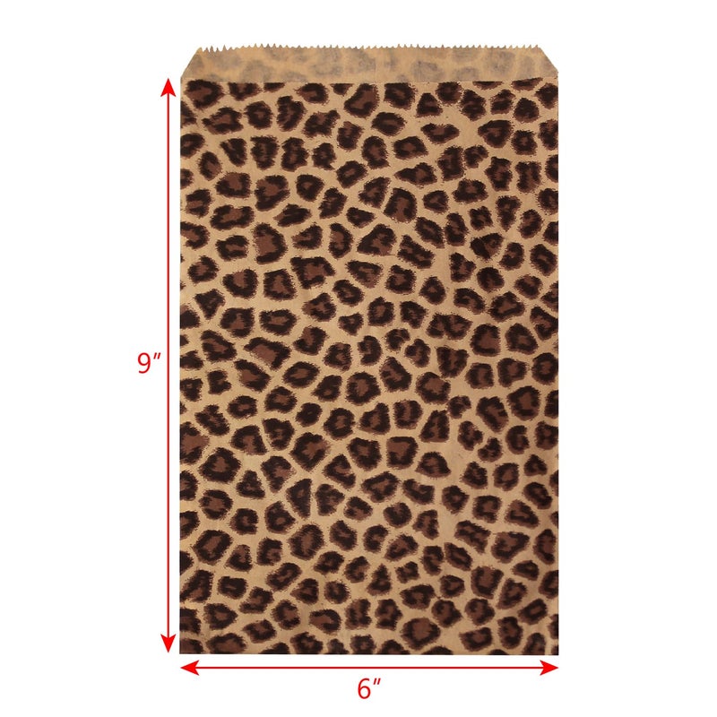 Ikee Design 200 Pcs of 6 X 9 Inch Flat Plain Prints Paper or Patterned Kraft Bags for Candy, Cookies, Merchandise, Party Favors, Gift, Small Paper Bags, Leopard Pattern - Image 2